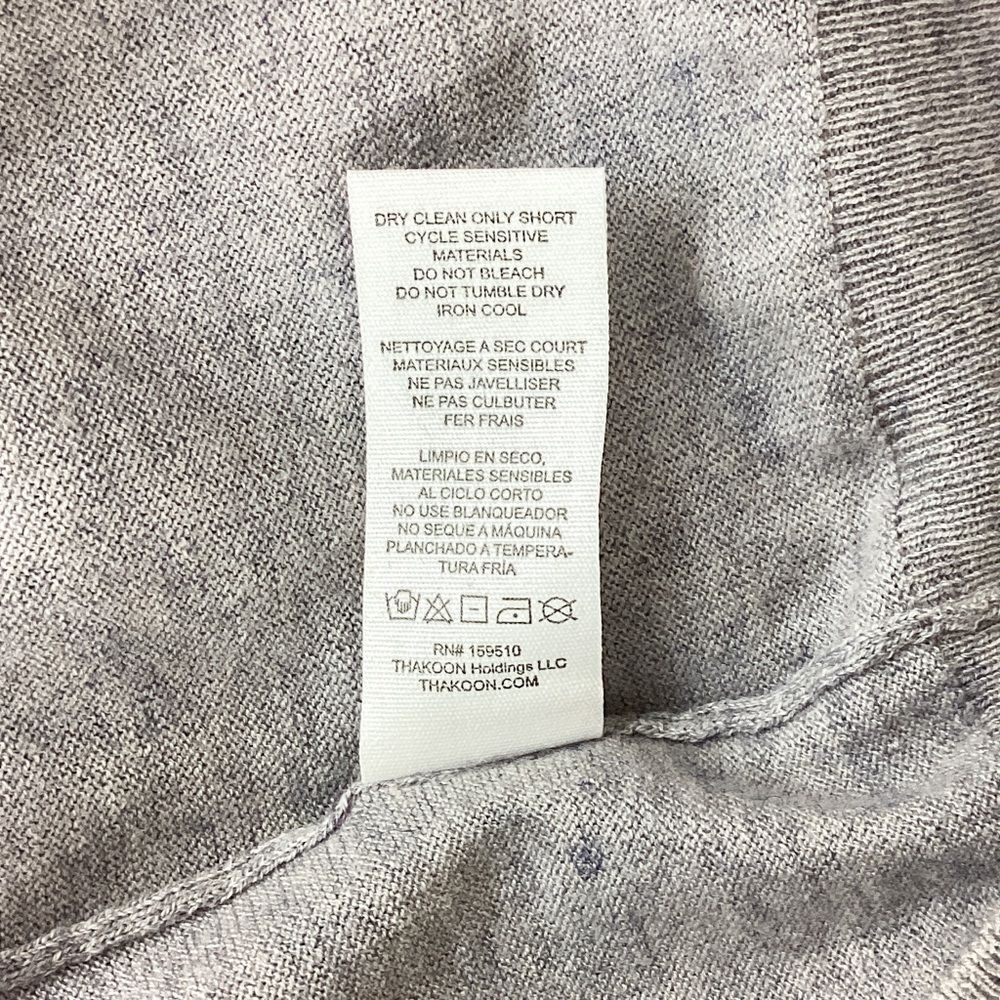 THAKOON Size XL NWT V-neck Sweater LH Light Heather Gray Lightweight Pullover - Picture 9 of 10